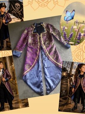 Disney Cruise Line Exclusive Costume Tailcoat Jacket with Gold Trim Size Large